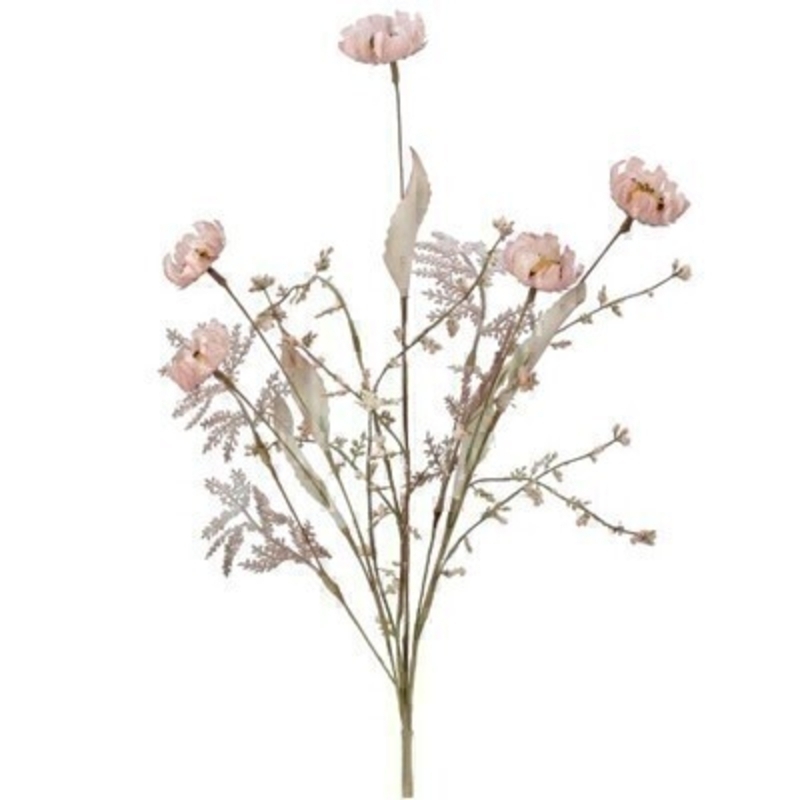 A realistic faux pink fern and wildflower artifical flowers. The artifical pick can be arranged into a pot or vase. made by the Londer designer Gisela Graham who designs really beautiful gifts for your home and garden. Would make an ideal gift. Would look good in any home and would suit any decor.